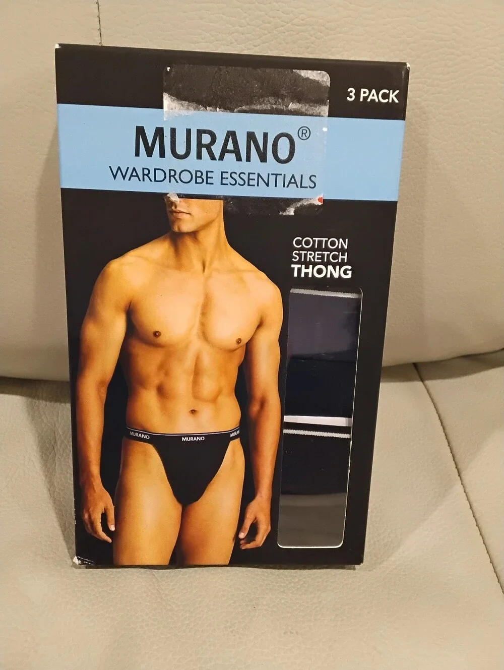 NWT Murano Men's Black/Grey/Navy Thong 3-Pack M or L Firm Price
